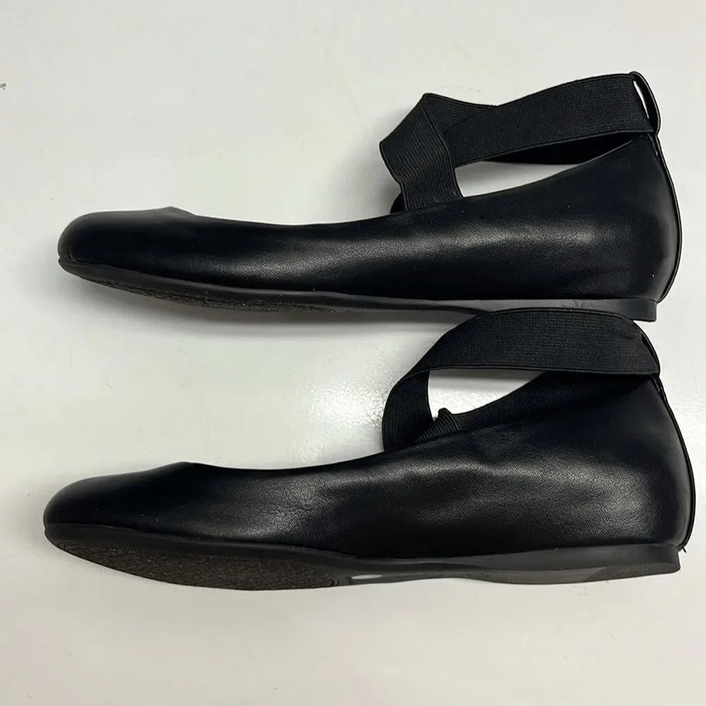 Jessica Simpson Black Criss Cross Ankle Ballet Rounded Toe Flats- 6.5M